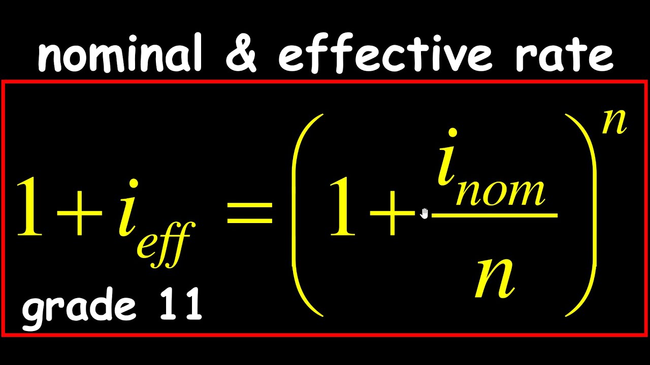 Grade 11 Financial Maths-Nominal and Effective Interest Rate
