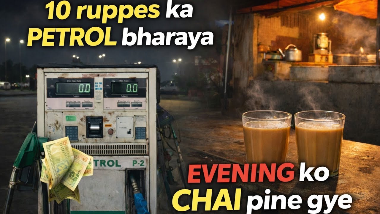 10₹ Ka Petrol…🤣 Pump Wale Ka Reaction 😱| Evening Ko Gye Chai Pine #trending #dailyvlog #viral 