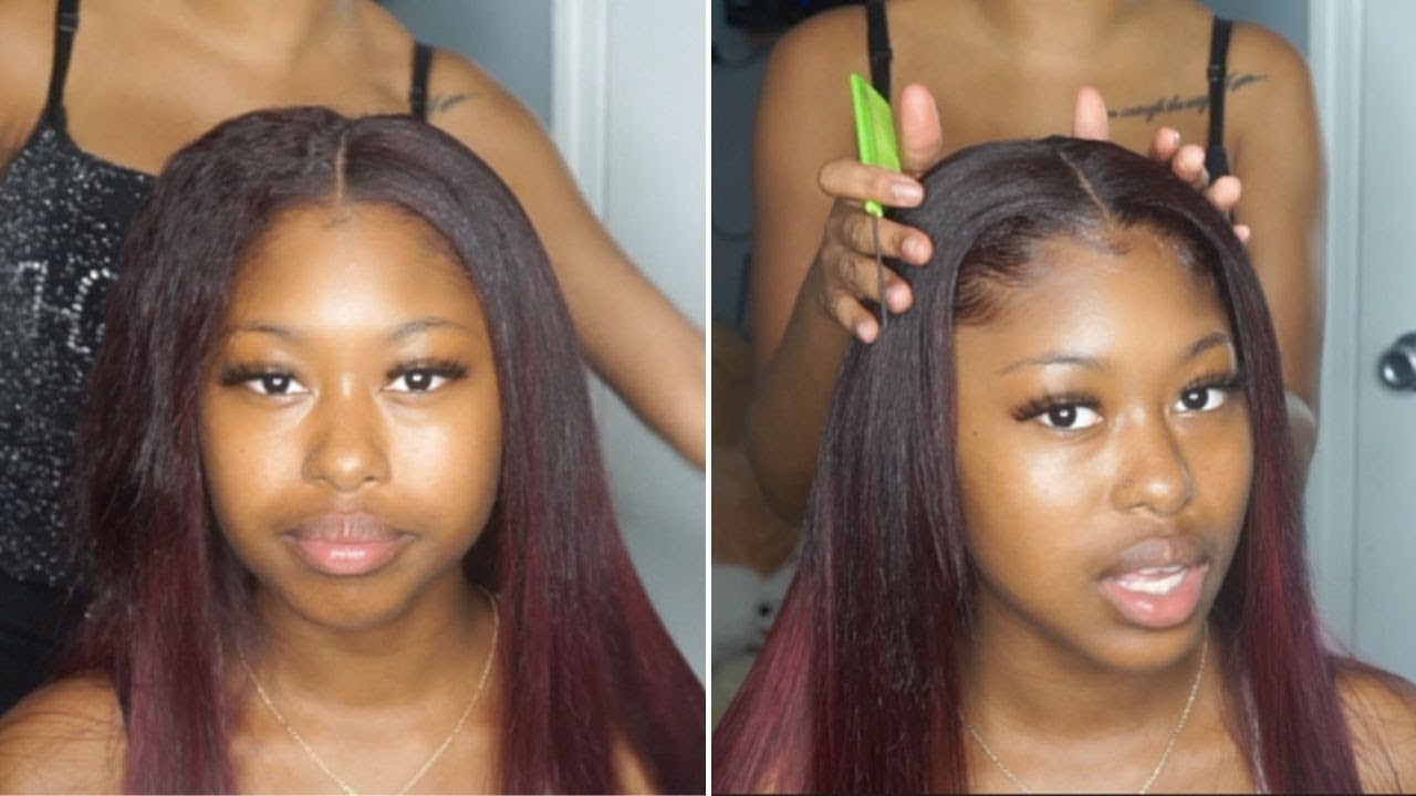 NATURAL MIDDLE PART SEW IN WITH LEAVE OUT | YIROO HAIR