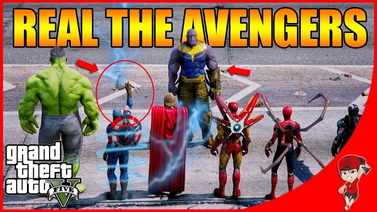 GTA V MOD (66) - THANOS GILA ! THE AVENGERS KEWALAHAN !