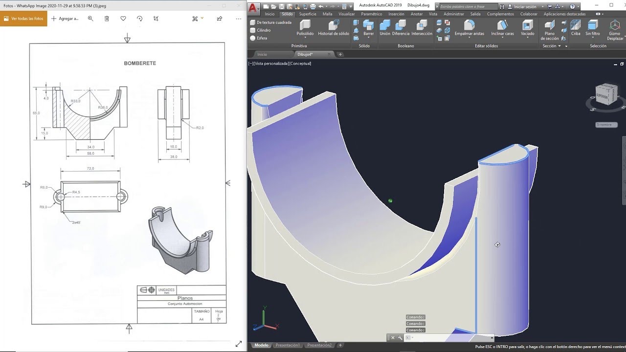 Proyecto Final - Bomberete - Dibujo en 3D AutoCaD - Parte 6/9