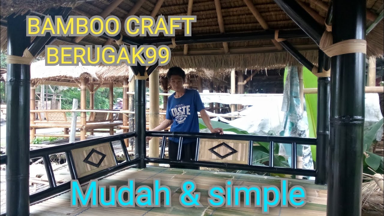 Bamboo craft,,Mudah & simple mengikat lantai berugak bambu#kerajinan #bamboo
