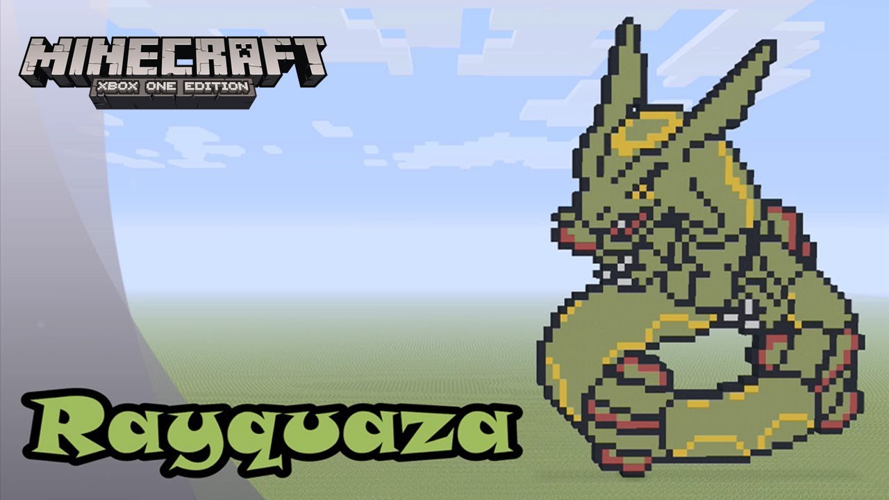 Minecraft: Pixel Art Tutorial and Showcase: Rayquaza (Pokemon)
