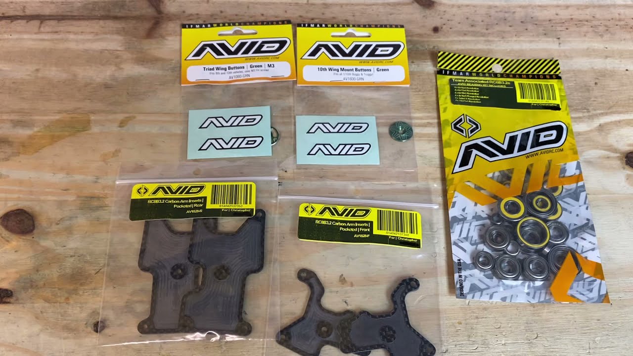 AVID RC8B3.2E Upgrades, Carbon Inserts, Revolution Bearings