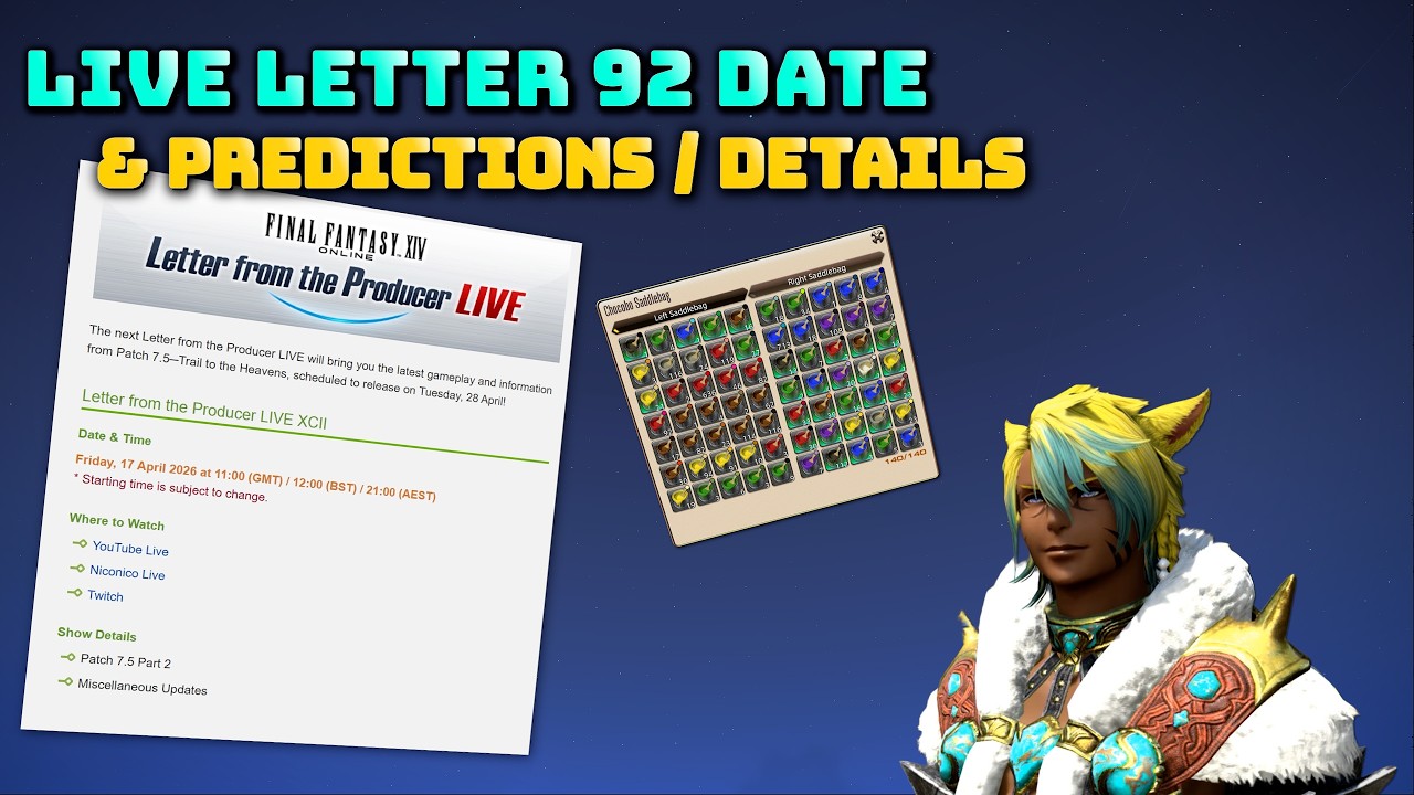 FFXIV: Дата выхода 92-го выпуска Live Letter и прогнозы