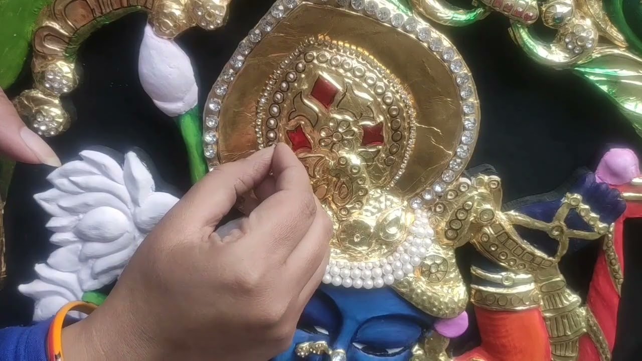 3D Shrinathji tanjore painting class- 39🤗🎨🖌️