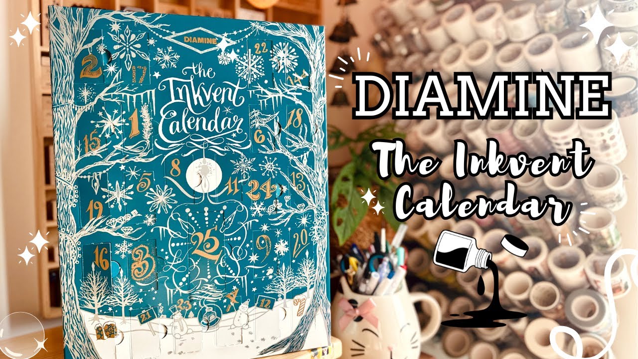 Diamine Inkvent Calendar Unboxing ✨ 25 Days of Ink Swatches, Shimmers & Surprises!