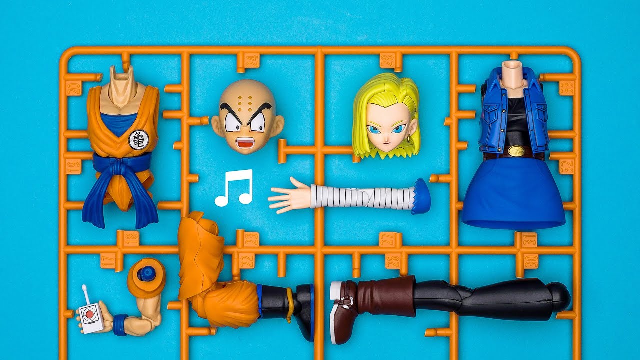 ♪Build: Krillin & Android #18 | Dragon Ball | Satisfying beat building | Speed build | Model Kit