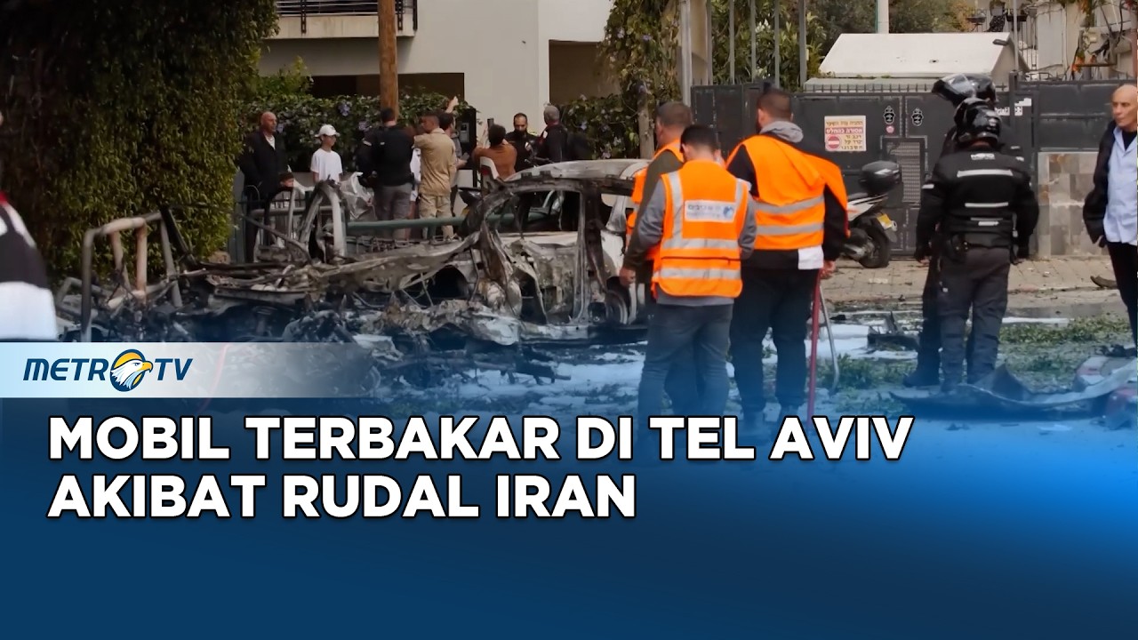 Fragmen Rudal Serang Tel Aviv, Banyak Mobil Terbakar