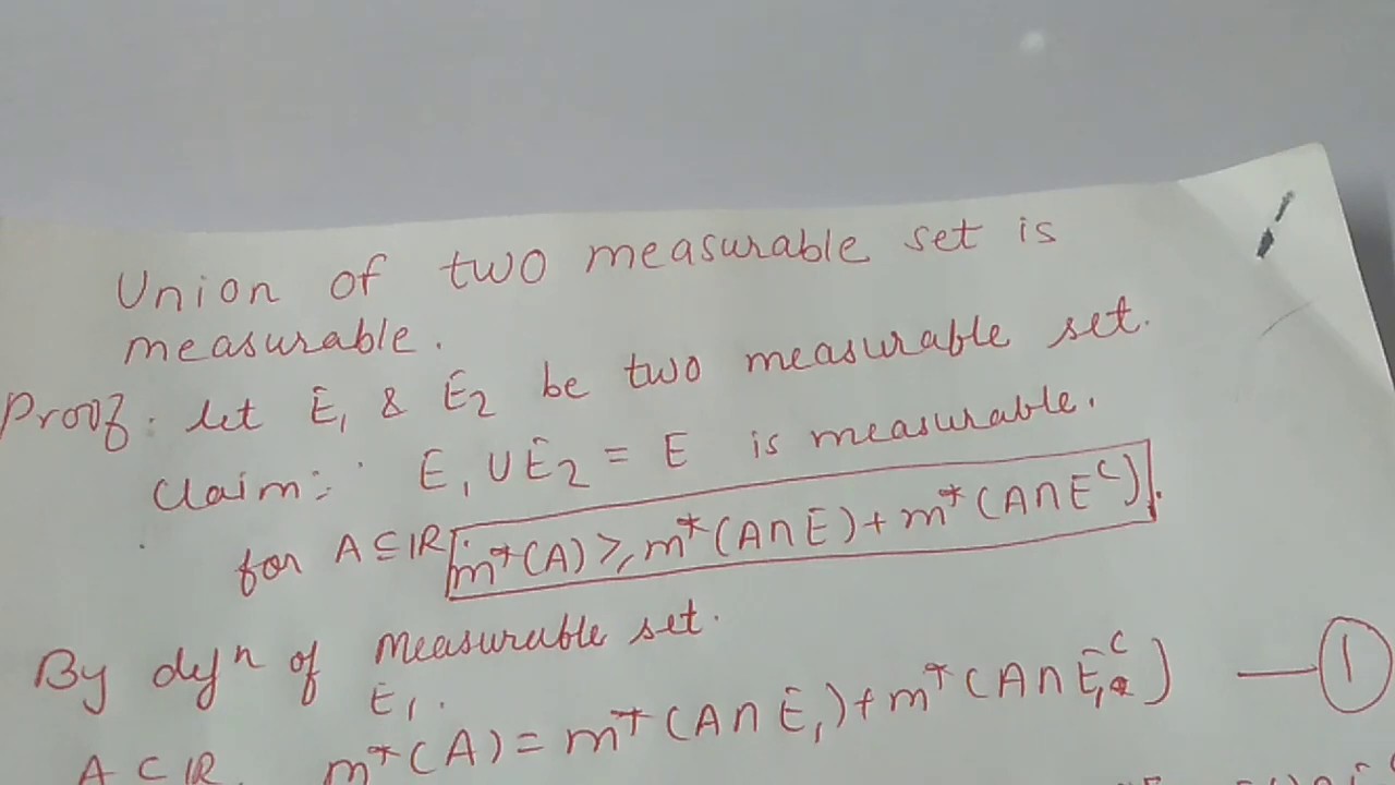 Union of two  Measurable set is measurable