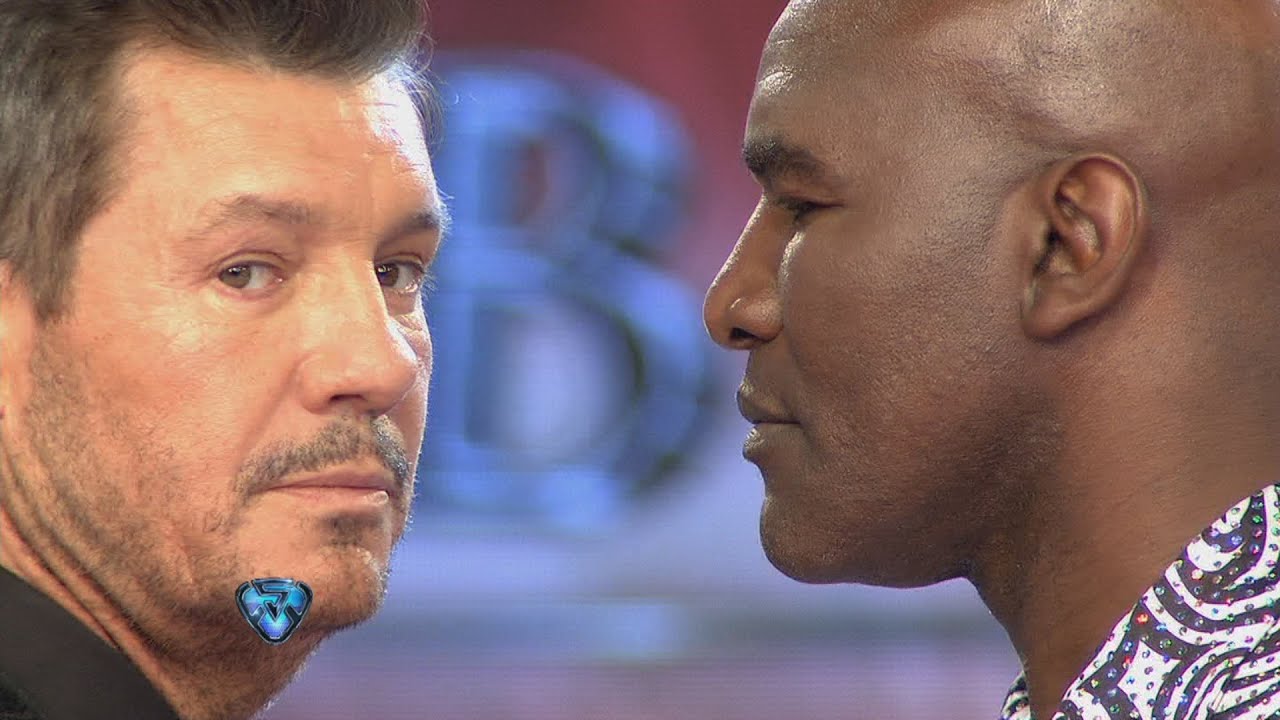 La primera previa de Evander Holyfield y Marcelo Tinelli promete ring