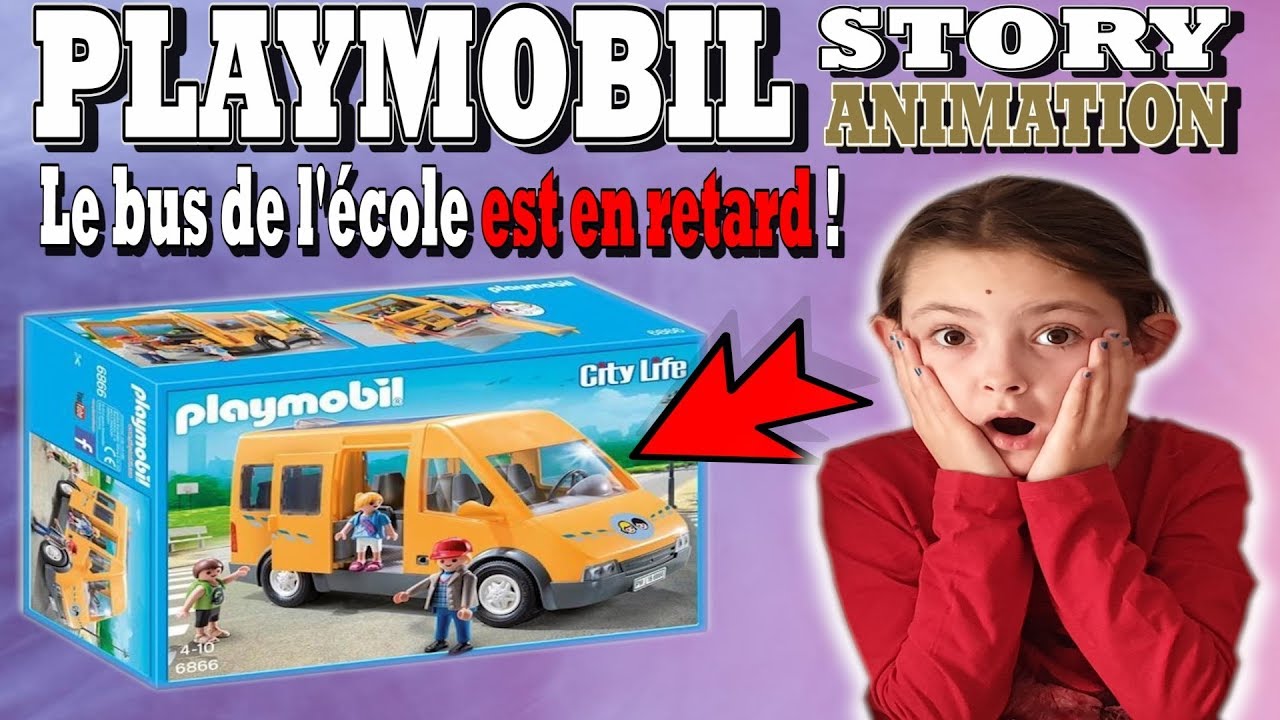 PLAYMOBIL STORY ANIMATION : Le bus de l'école est en retard  (HISTOIRE)  6866