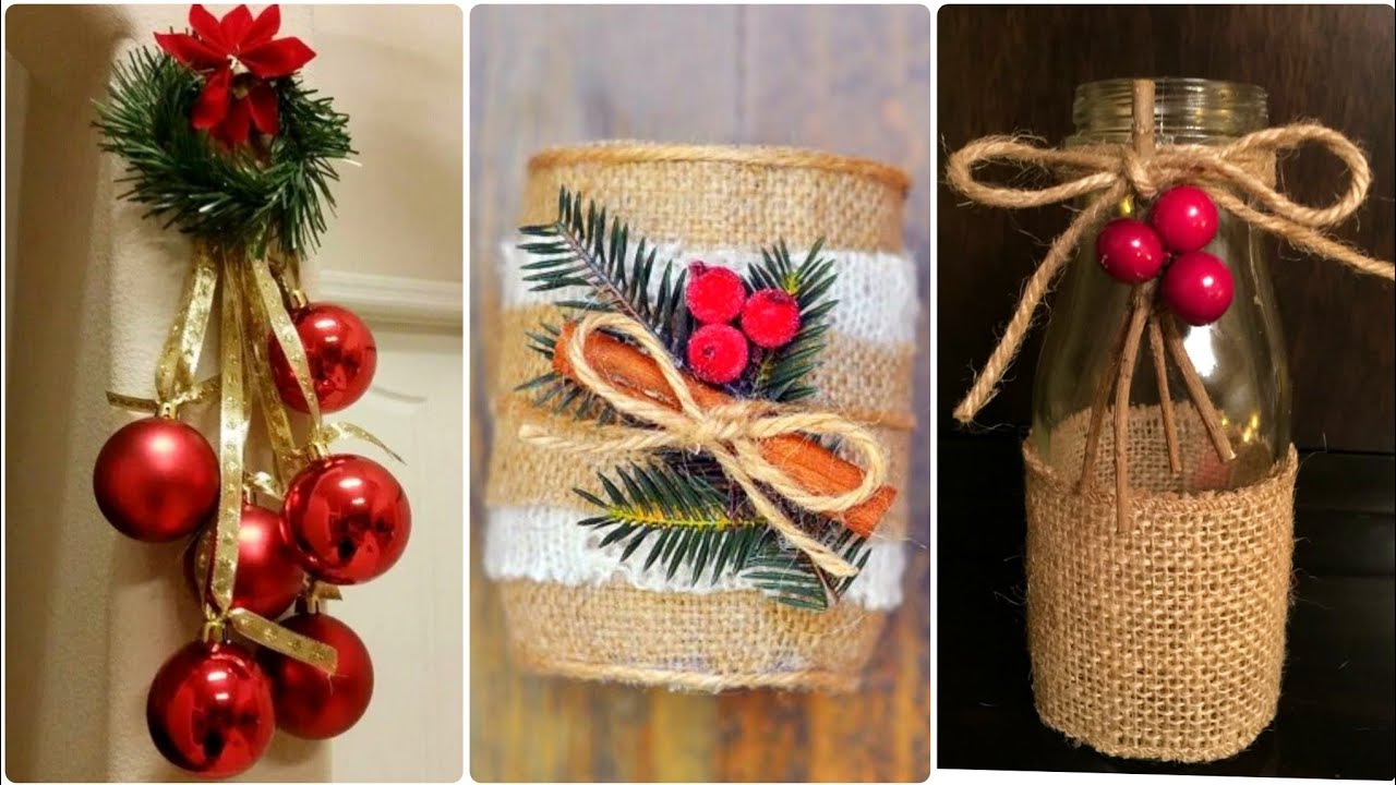 🎄 Самые дешевые и простые поделки из мешковины и джута для украшения бутылок 🎄✨ | Идеи из джута, ...
