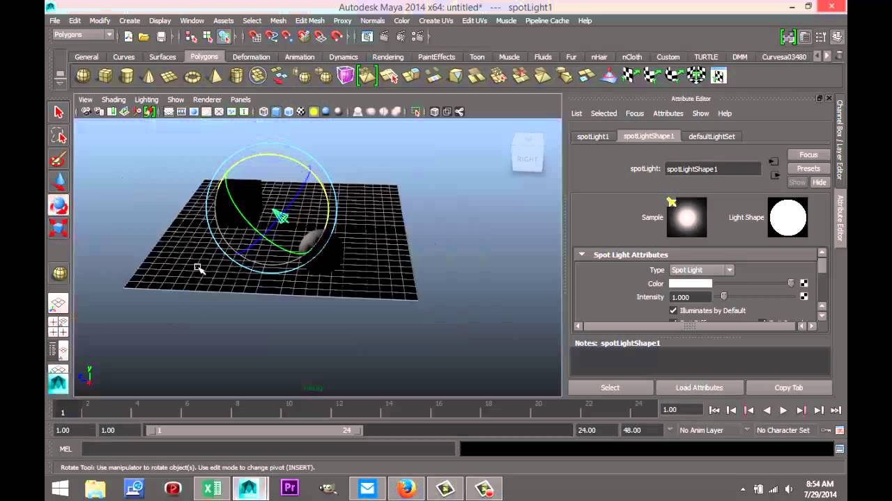 Maya 2014 tutorial : Light types in Maya explained