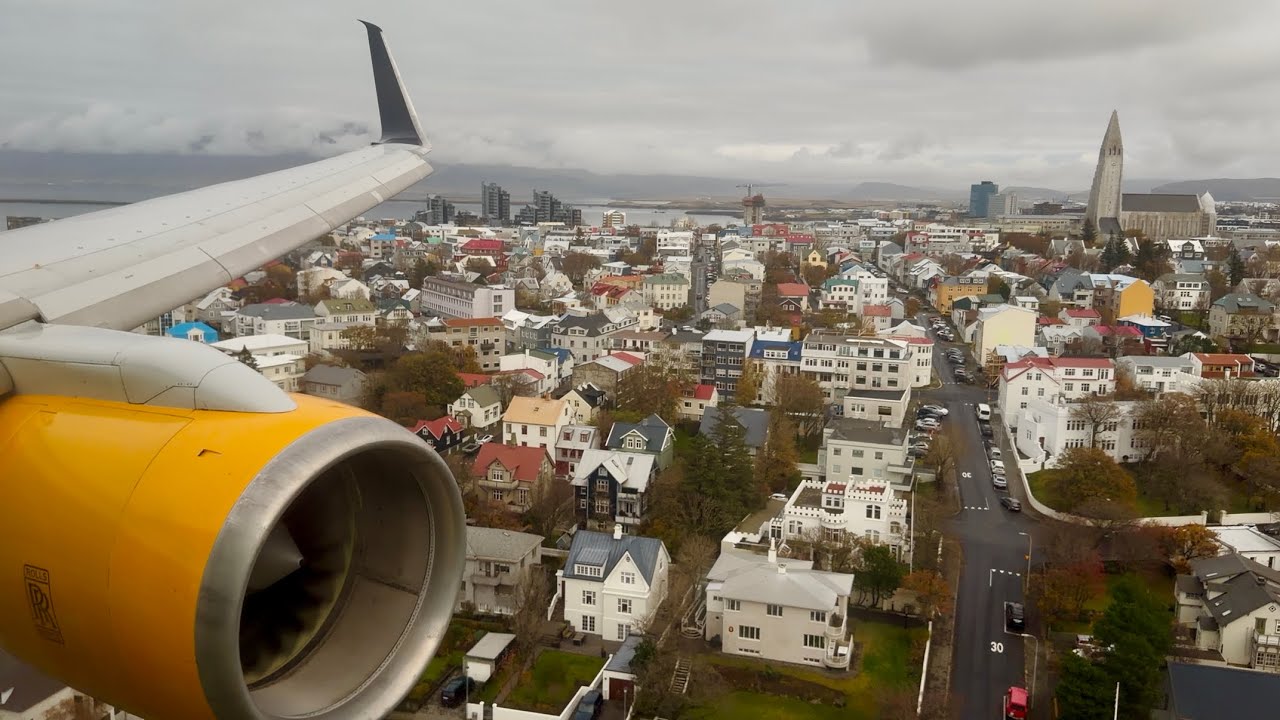 Full Thrust-Reverse Reykjavik Landing &ndash; Icelandair Hekla Aurora Boeing 757-200 &ndash; TF-FIU &ndash; RKV
