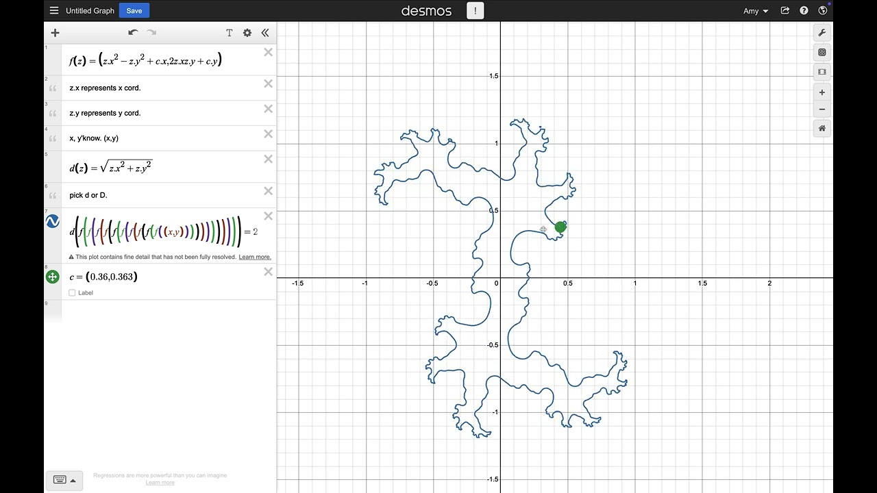 Mandelbrot Set: A Desmos how to
