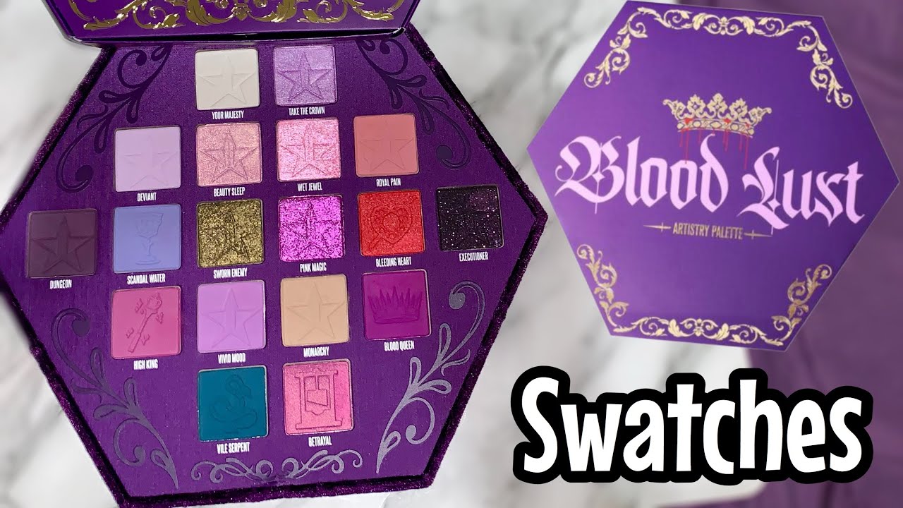 Jeffree Star BLOOD LUST Eyeshadow Palette SWATCHES