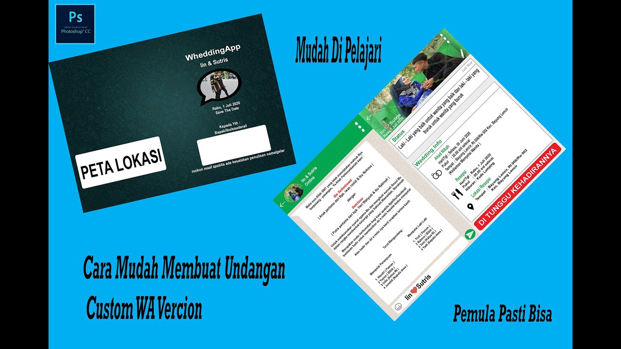 [TUTORIAL] cara desain undangan unik tema WhatsApp dengan Photoshop