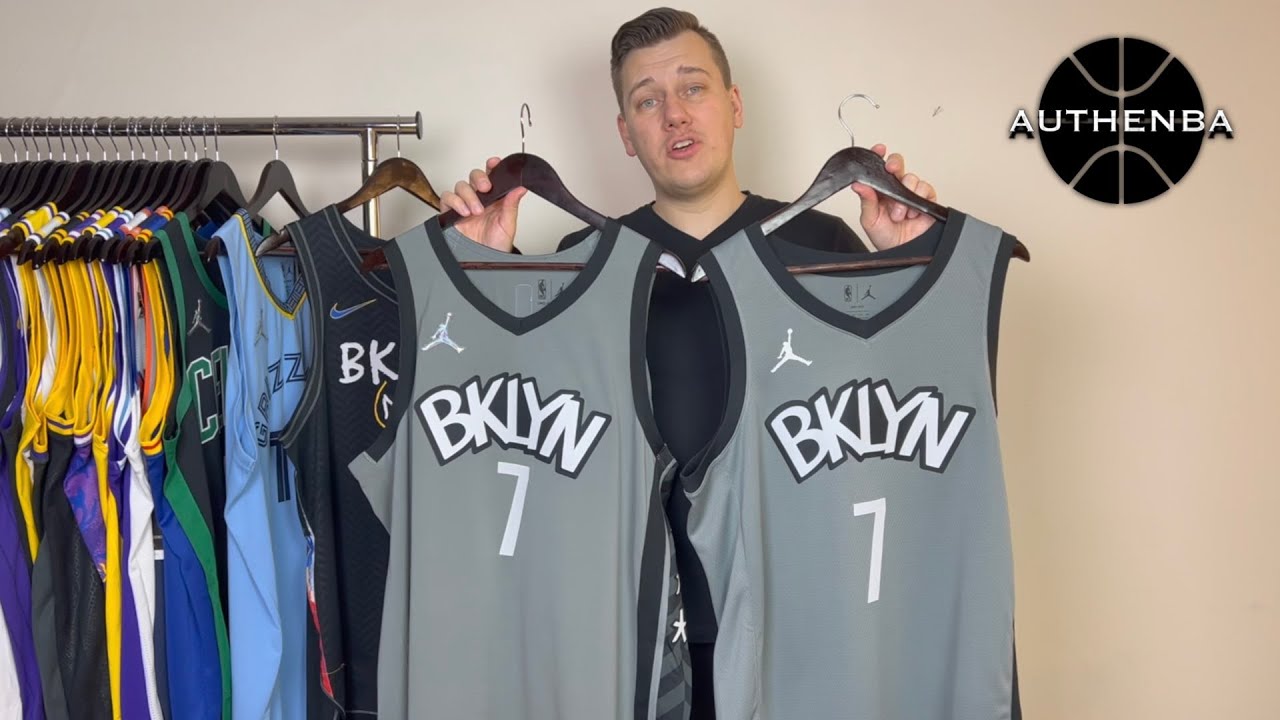Authentic vs Swingman Kevin Durant Brooklyn Nets Statement Edition jersey comparison