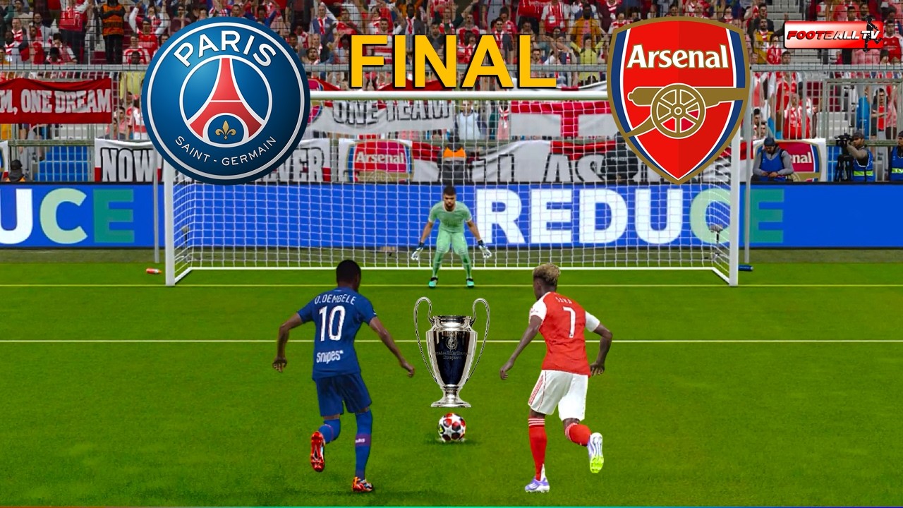 PSG kontra ARSENAL &ndash; rzuty karne, finał Ligi Mistrz&oacute;w UEFA 2026 | Symulacja rozgrywki wideo PES