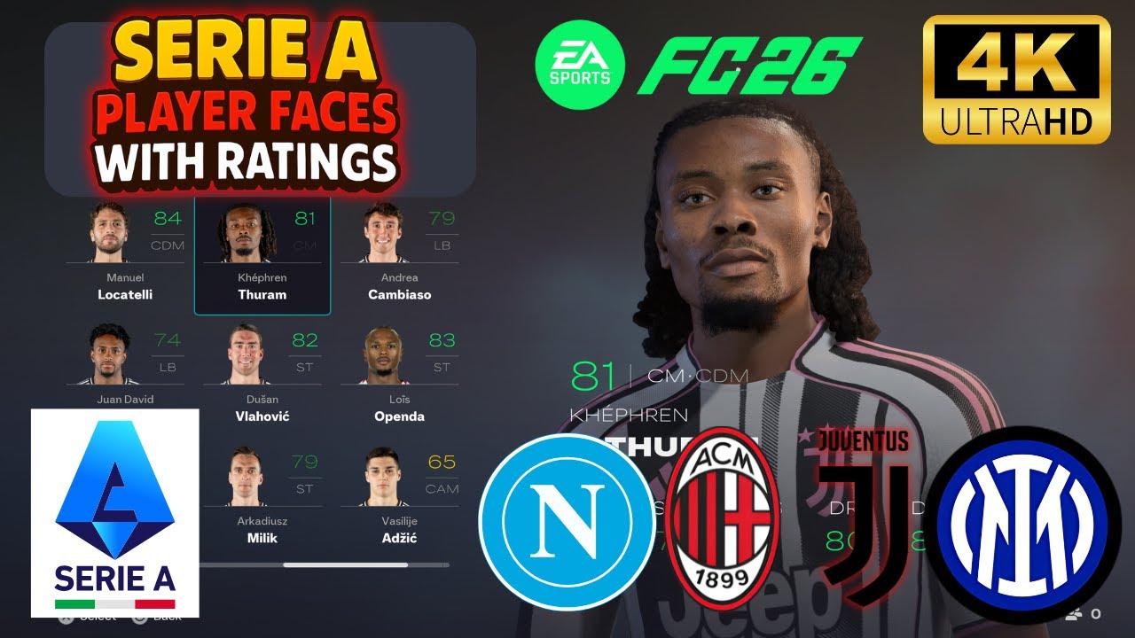 EA SPORTS FC 26 | SERIE A - ALL Player Faces & Ratings in FC 26