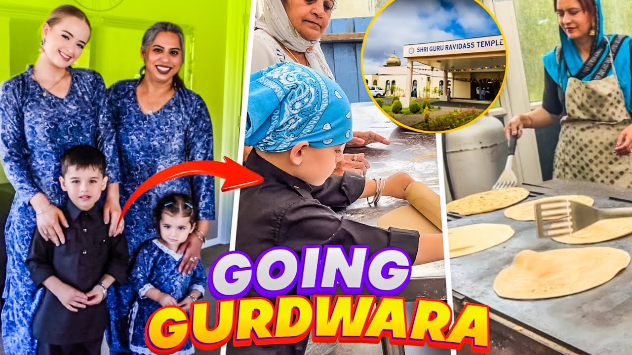 NOAH MAKING ROTI AT THE GURDWARA | MATCHING PUNJABI SUITS WITH MUMMY JI - Bombay Gurdwara Vlog 🙏