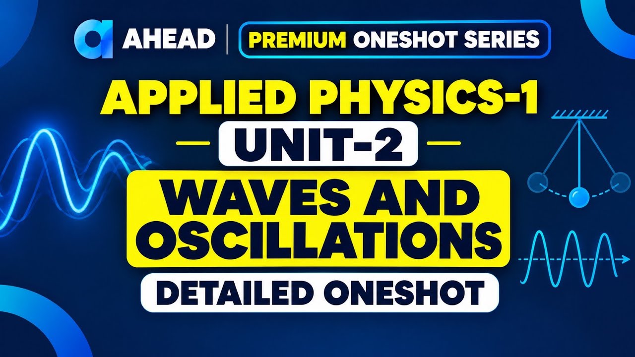 APPLIED PHYSICS 1 | UNIT 2 | Concept + Derivations | Detailed Oneshot | With Pyqs | GGSIPU 