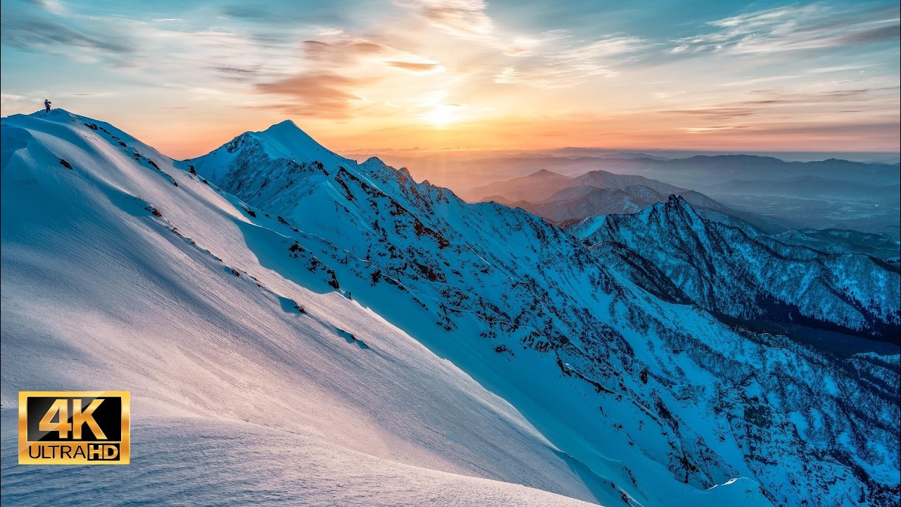 Winter ❄️ Mountains 🏔️ & Soft Wind 🌬️  | 1 Hour Relaxing Session ❤️ | 😌 Calm Nervous Tension 4K
