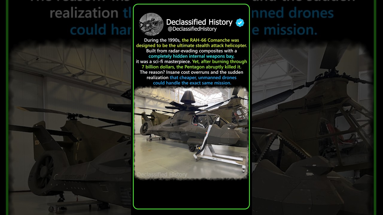 RAH-66 Comanche: America&rsquo;s Stealth Helicopter That Never Entered Service #shorts