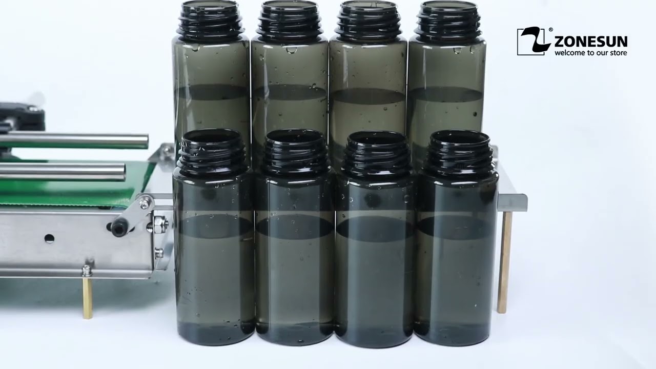 ZONESUN ZS-DPYT200L 5-500ml Automatic 2 Heads Liquid Filling Machine With Longer Conveyor