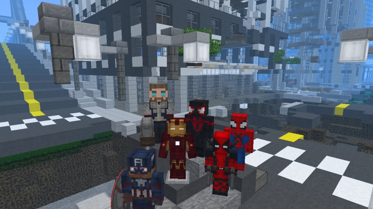 Minecraft. A cidade está em perigo. Vingadores   
