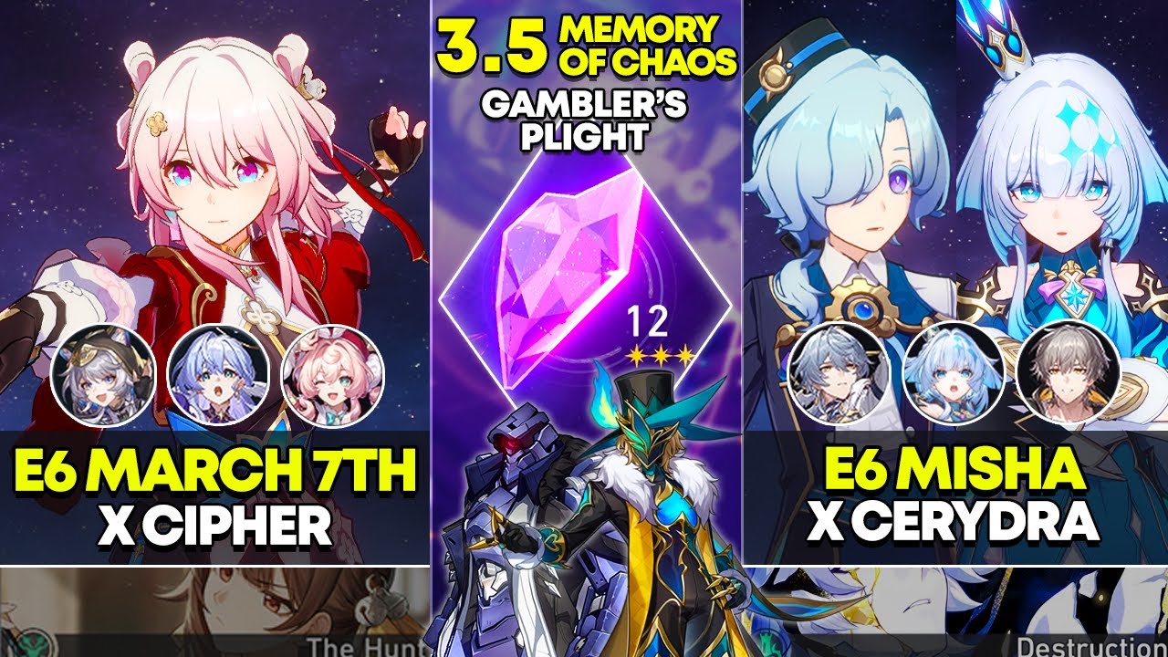 E6 March 7th x Cipher & E6 Misha x Cerydra | Memory of Chaos 12 | Honkai Star Rail 3.5