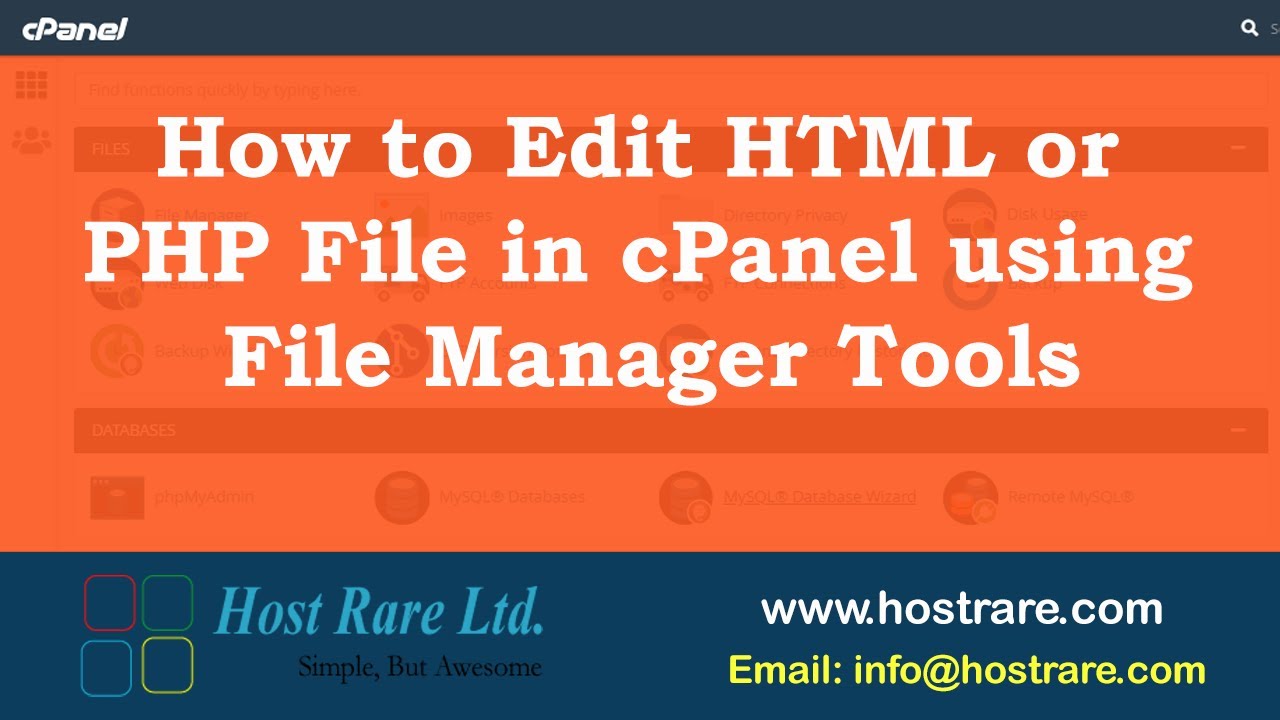 How to Edit HTML or PHP File in cPanel using File Manager Tools