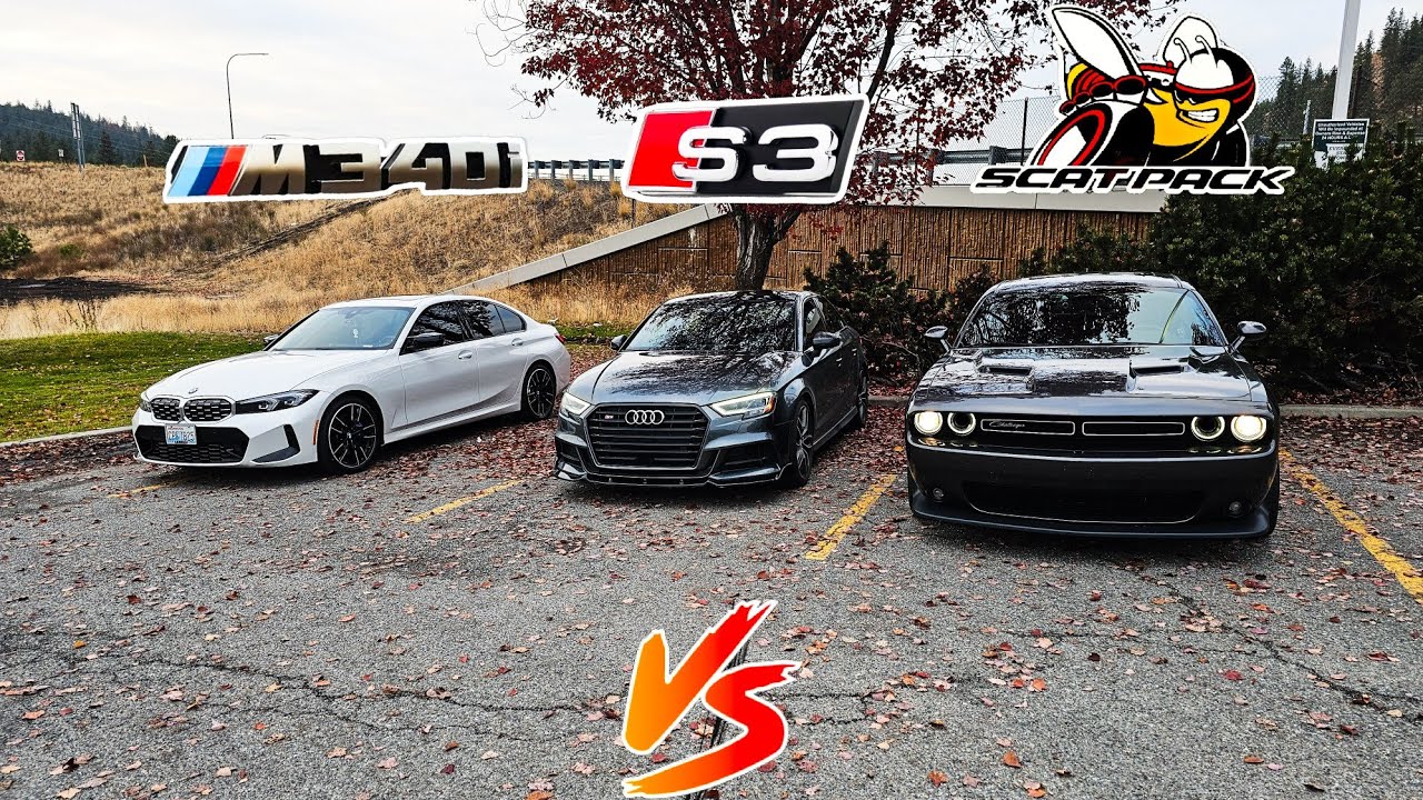 THE ULTIMATE ROLL RACE! Challenger Scatpack 392 vs Audi S3 Stage 1 vs BMW M340i Downpipe/Tune