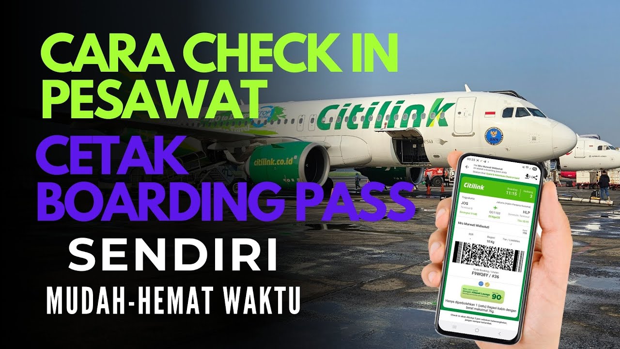 CARA CHECK IN ONLINE PESAWAT TERBANG MENGGUNAKAN HP | CETAK BOARDING PASS SENDIRI