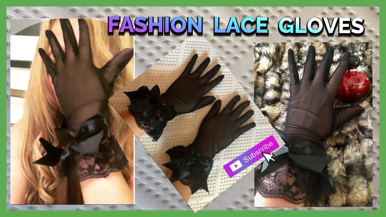 BRIDGERTON GLOVES/HAND MOVEMENT/FASHION BLACK LACE GLOVES/FACE TOUCHING/RUBBING