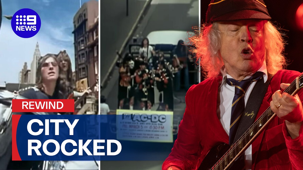 Melbourne celebrates 50th anniversary of iconic AC/DC music video | 9 News Australia