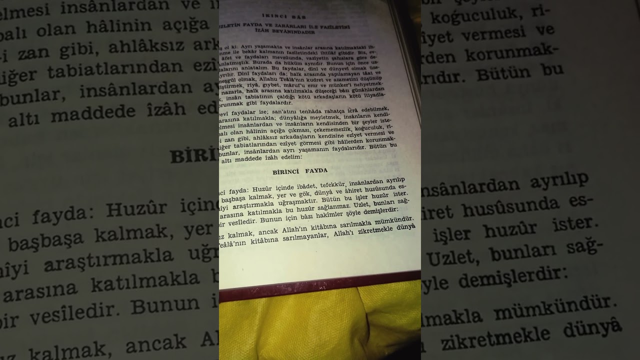 Uzletin Fayda/ Ve Zararları' İle Faziletini! İzah Beyanındadır,