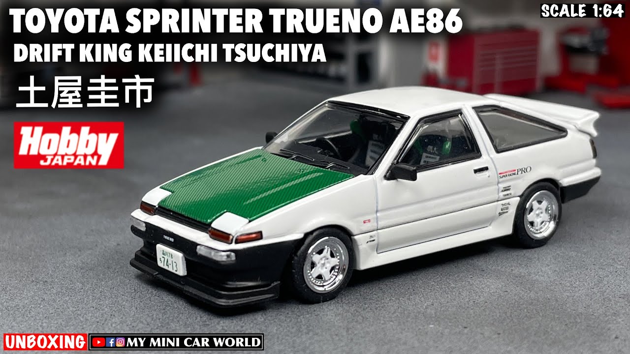 『MY MINI CAR WORLD』UNBOXING HOBBY JAPAN 1/64 DRIFT KING KEIICHI TSUCHIYA TOYOTA SPRINTER TRUENO AE86