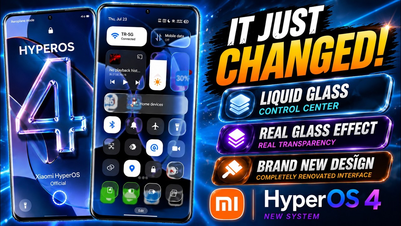 😱HyperOS 4 Official Liquid Glass Control Center NEW UI & Real Glass Effect | Redmi Xiaomi POCO Users