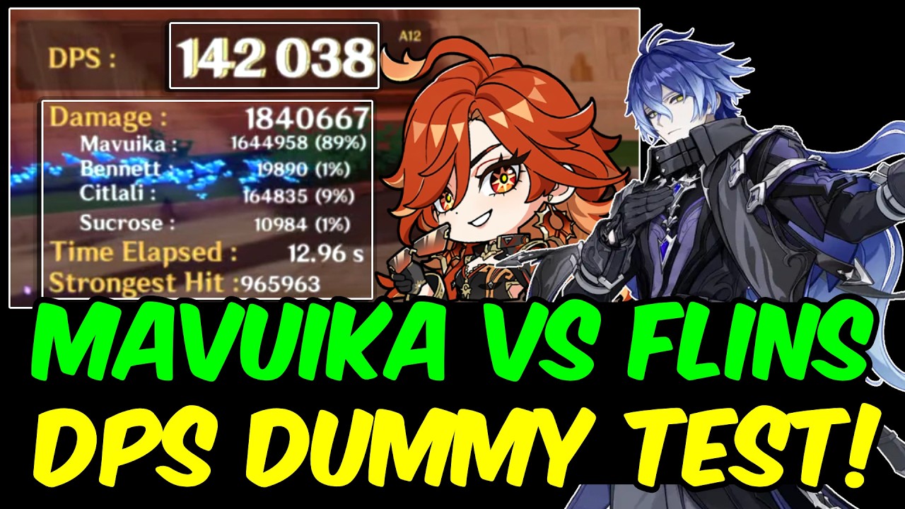 F2P C0 Mavuika vs C0 Flins Test Dummy Dps Test