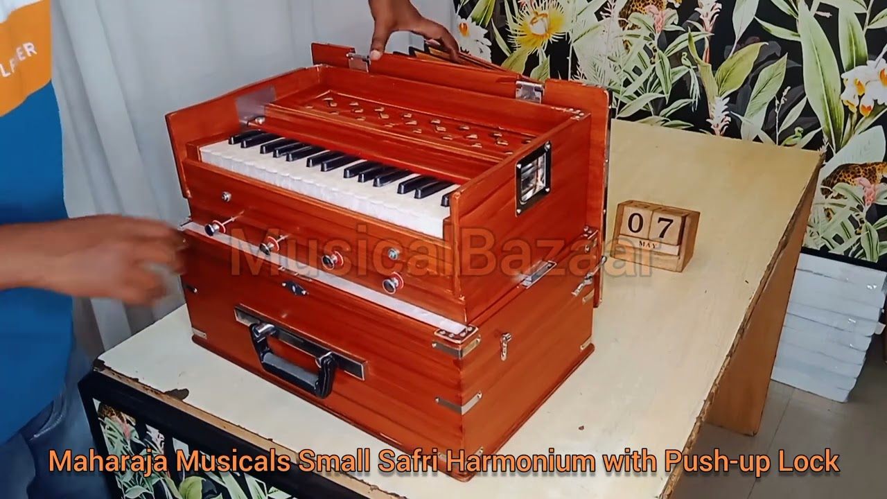 Compact Safri Portable Harmonium with Push-Up Lock, Best for Travelling