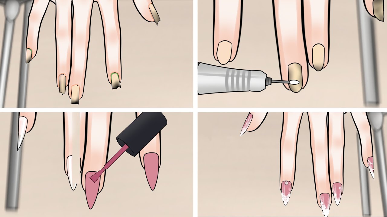ASMR Nail care and nail art ( ASMR Animation )