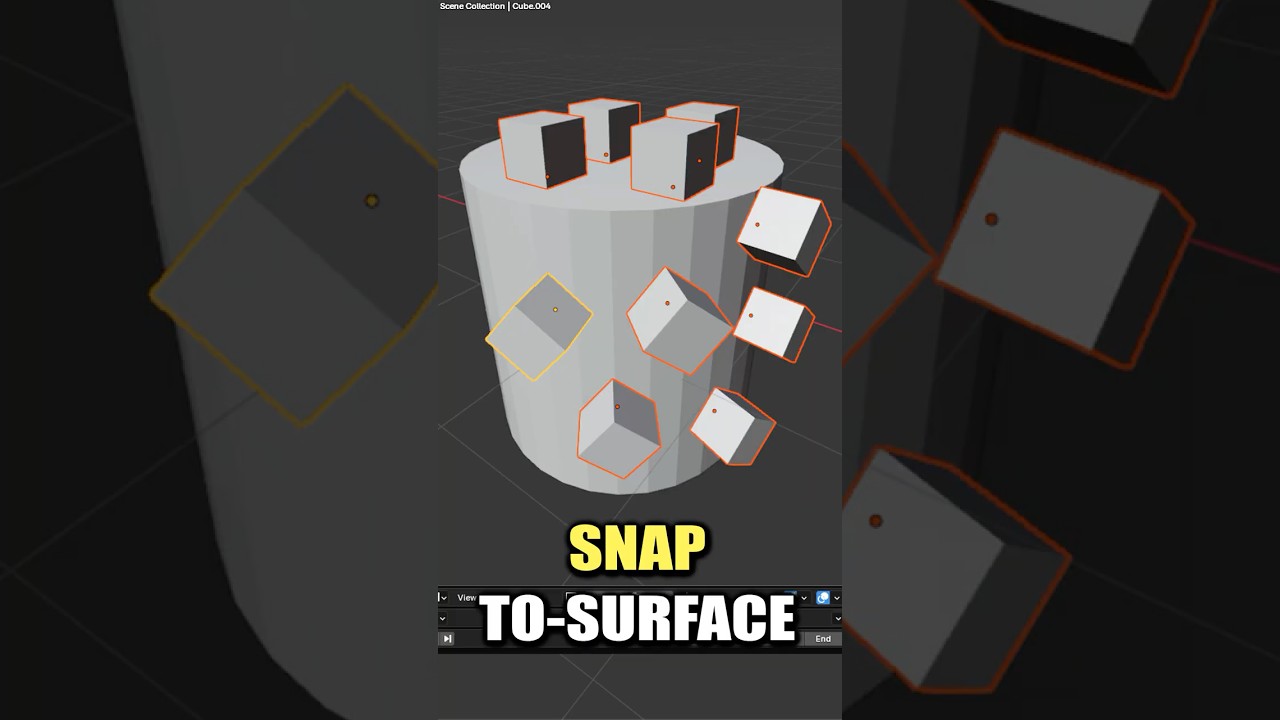 Blender: привязка объектов к поверхности