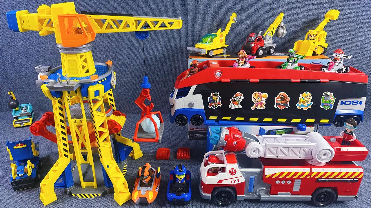 12 Minutes of Satisfying Unboxing | cool Paw Patrol：engineering crane rescue ASMR | Toy Review