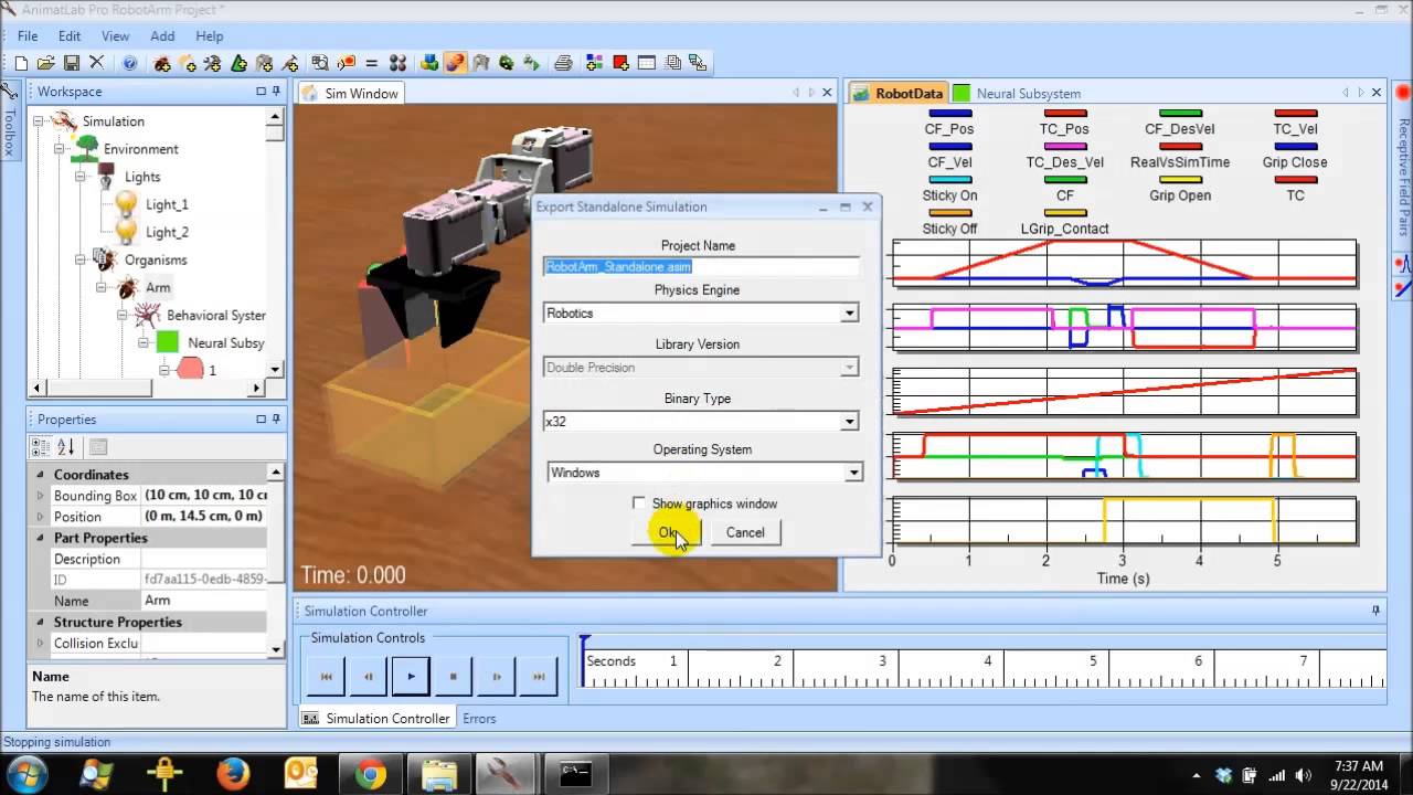 AnimatLab Robotic Arm Video Tutorial: Position and Velocity Control