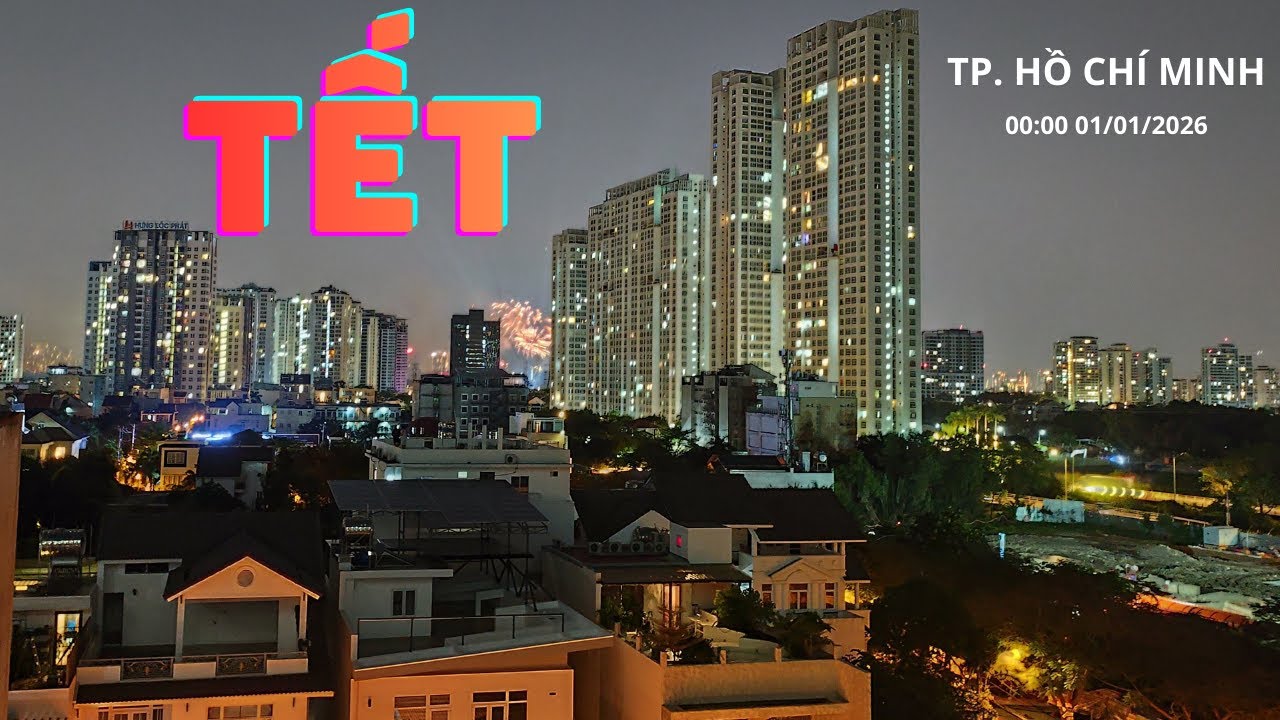 Bắn pháo hoa Tết Dương Lịch 2026 tại Thành phố Hồ Chí Minh