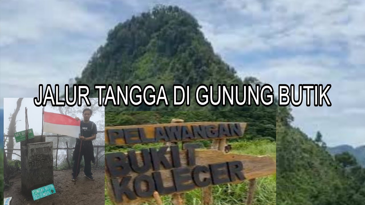 Jalur tangga curam dan extream di pendakian gunung butik