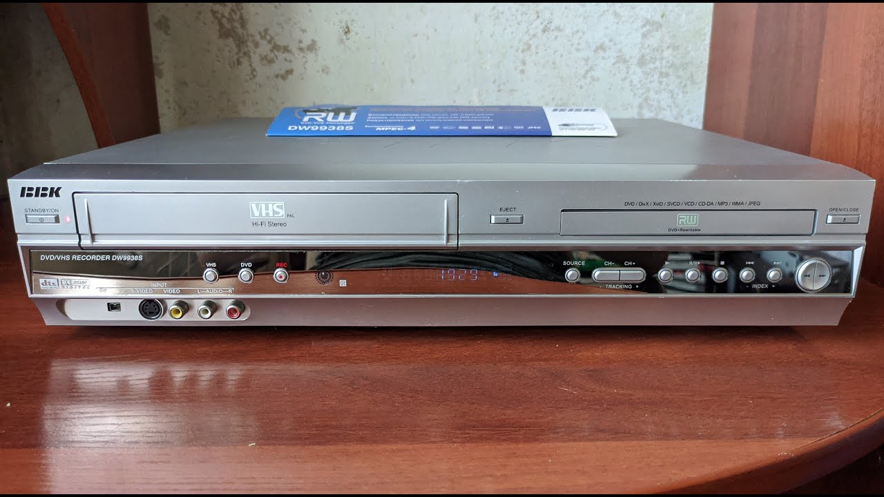BBK DW9938S VHS/DVD Combo Recorder - Перемотка к началу и выброс кассеты