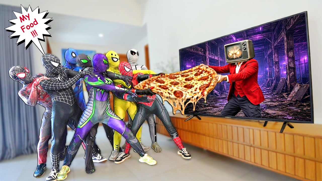Bros 8 Spider-Man vs Serbian TELEVISION Dancing in SuperHero's Mansion ( Scary Movie Real Life )
